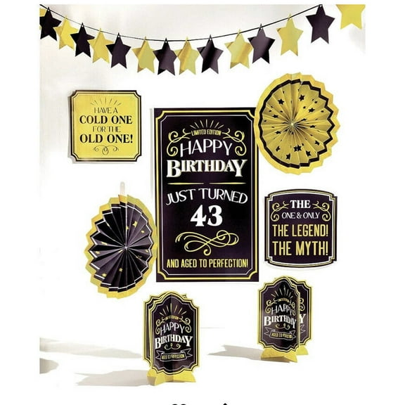 Better with Age Over the Hill Gold Adult Birthday Party Room Decorating Kit