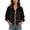 Black, variant on ZACPNCV Women's Cropped Denim Jacket Long Sleeve Button Front Jean Jacket Classic Trendy Lapel Collar Washed Denim Coat with Chest Flap Pockets Black