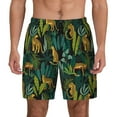 thumbnail image 3 of Uemuo Jungle Leopard Yellow Pattern Mens Swim Trunks Quick Dry Board Shorts with Mesh Lining, Stretch Beach Shorts Quick Dry No-Chafing Board Shorts-X-Large, 3 of 9