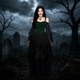 thumbnail image 3 of Women's Gothic Style Long Sleeve Dress Slim Fit Stage Performance For Evening Party Cosplay Attire, 3 of 6