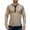Khaki, variant on JLFKNG Summer Mens T-Shirt Tops Fashion Patchwork Color Henley Shirt V Neck Long Sleeve Breathable Slim Fit Base T Shirt Buttons Down Suitable For Vacation