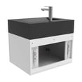 thumbnail image 4 of Nile 24" White Wood Floating Vanity with Black Top and Brushed Nickel Trim, 4 of 10