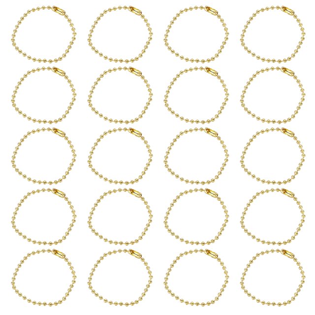 30Pcs 5 Pulgadas Cadenas de Cuentas de Bola, Cadena de Bola de Metal con Conectores para Colgante de Llaveros, Dorado