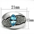 thumbnail image 2 of Luxe Jewelry Designs Women's High Polished Stainless Steel Ring with Sea Blue Crystals - Size 9, 2 of 4