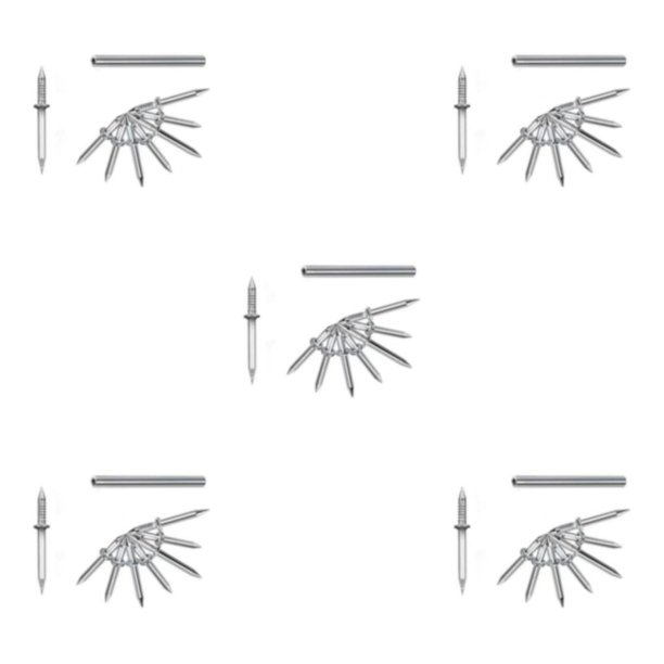 Scienceny Clavos plateados de acero de alta resistencia para una instalación fácil y duradera Clavo de instalación sin costuras 100 clavos Type2 NO2