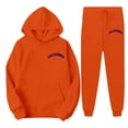 thumbnail image 4 of sususu Two Piece Sets for Women,Fashion Clothing Women's Casual Hooded Tracksuit Set Printed Lettering Drawstring Jogger Pants Comfortable Athletic Wear Outfit For Daily Life - Orange, 4 of 4