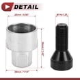thumbnail image 4 of 1 Set Wheel Lock Lugnut for BMW #047 Anti-theft Screw Nut Removal Key Socket with M14x1.25 Bolt, 4 of 7