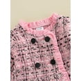 thumbnail image 6 of Qiylii Baby Girl's Plaid Dress, Long Sleeve O neck Double-Breasted Fall Dress with Headwear, 6 of 8