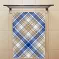 thumbnail image 4 of Soft Hand Fingertip Towels, 2 Pcs Face Bath Towels Blue Gold Tartan Pattern Absorbent Washcloths for Bathroom Hotel Kitchen, 30"x15", 4 of 6