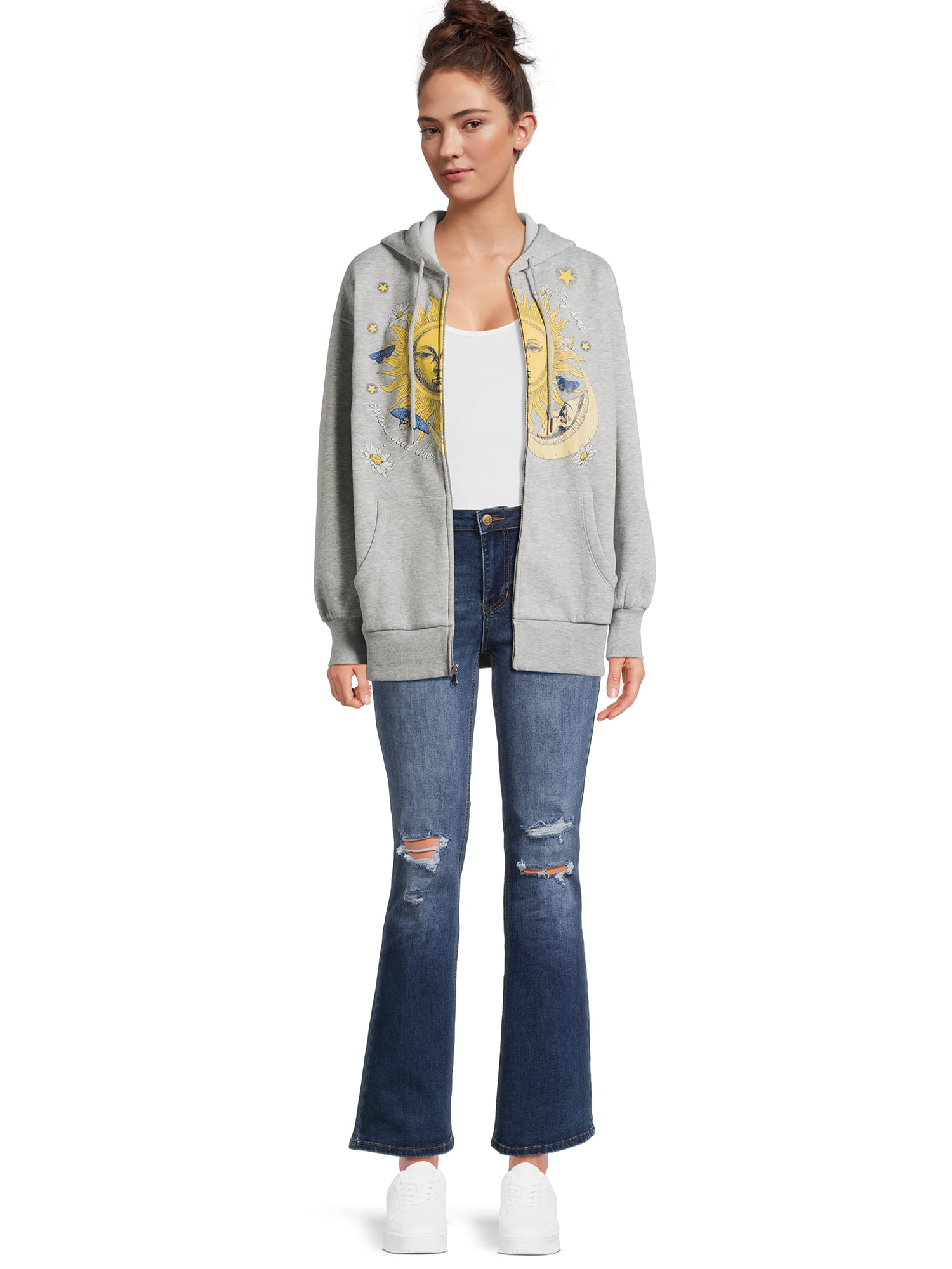 Self Esteem Juniors Graphic Zip Hoodie Sweatshirt, Sizes S-XL