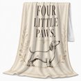 thumbnail image 2 of Elegance Has Four Little Paws Dachshund, Elegant Botanical Style for Dachshund Lovers, Cozy Cream Quote Scene, Flannel Blanket for Living Room and Bedroom, Christmas Gift and Dog Home Decor, 2 of 9