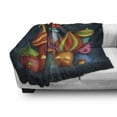 thumbnail image 3 of Fantasy Soft Flannel Fleece Throw Blanket, Oriental Style Castles Under Starry Sky Fairytale Kids Playroom Graphic, Cozy Plush for Indoor and Outdoor Use, 50" x 70", Multicolor, by Ambesonne, 3 of 6