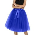 thumbnail image 2 of MIXUE Skirts For Women Summer Mesh Solid Color Elastic High Waist A Line Ruffled Tutu Skirt Beachwear,Blue,One Size, 2 of 8