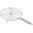 thumbnail image 1 of Stainless Steel Multi-Functional Wire Steaming Cooling and Baking Barbecue Rack Round Wire Roaster Rack/Papad Jali/Roti Grill Round Shape with Stainless Steel Handle, Pack of 2, 1 of 2