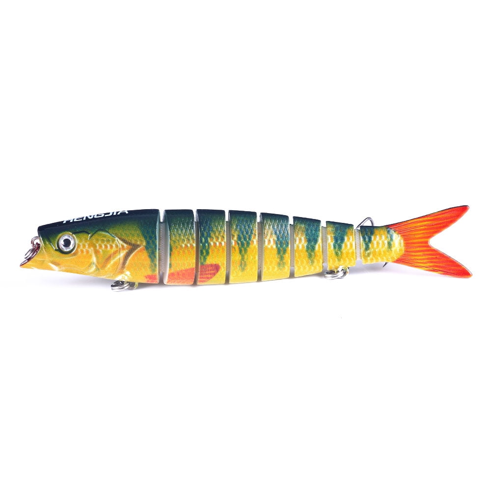 HENGJIA Fishing Lures, 10pcs Large Multi Jointed Fish Fishing Kits Slow Sinking Lifelike Swimbait Freshwater and Saltwater for Trout Bass Lures, 5.31"/0.74oz