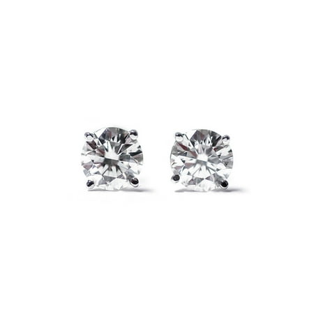 Gem Stone King 1 4 Ct Round Cut 14k White Gold Diamond Stud 1 4 Ct Round Cut 14k White Gold Diamond Stud Earrings