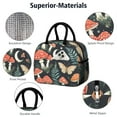 thumbnail image 4 of Obrewu Mushrooms Butterflies Moon Pattern Lunch Bag for Adult, Insulated, Leakproof, Oxford Cloth, 4 of 7