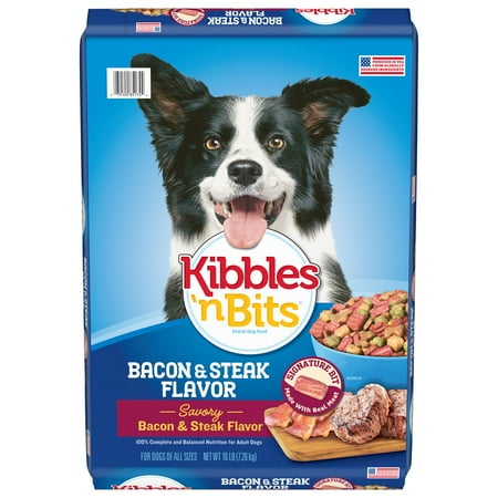 Kibbles 'n Bits Savory Bacon & Steak Flavor Dry Dog Food, 16 lb. Bag