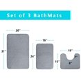 thumbnail image 2 of Bath Mat Rug 3 Piece Set, Large, Small and Contour Bathroom Rug Set, Ultra Soft Non-Slip Memory Foam Bathroom Bath Rugs, Grey Grey 3 Pack, 2 of 7