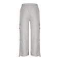 thumbnail image 6 of UVEASISHA Cargo Sweatpants for Men Big and Tall Casual Work Trousers Elastic Waist Wide Leg Jogger Pants Lightweight Quick Dry Hiking Pants with Drawstring Ankle Silver 5XL, 6 of 7