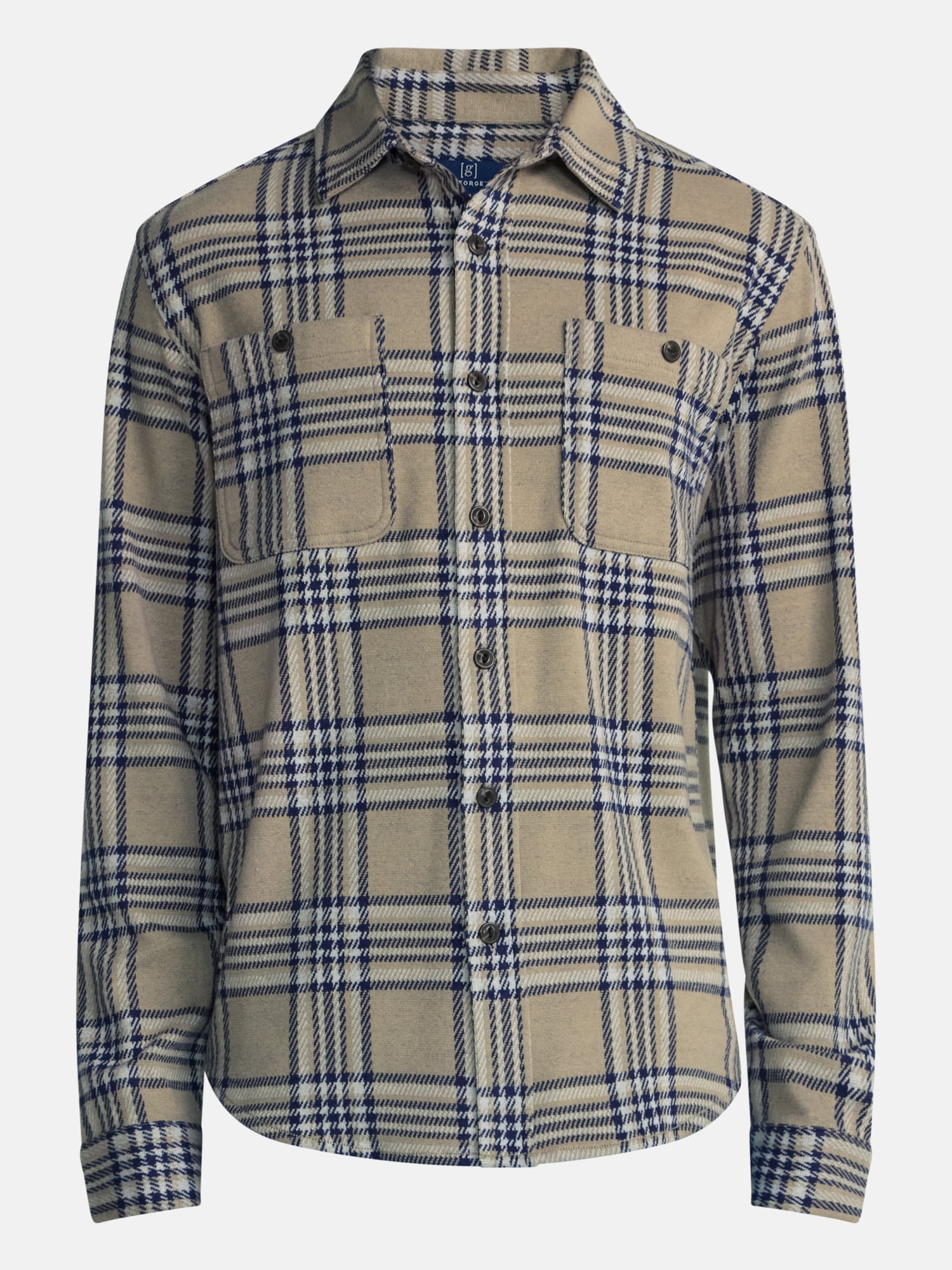 George Men's Knit Overshirt with Long Sleeves, Sizes XS-4XLT