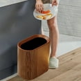 thumbnail image 4 of Brown Space Saving Trash Can with Press Lid, Narrow Design Garbage Bin for Kitchen and Bathroom, 4 of 5