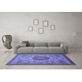 thumbnail image 3 of Ahgly Company Machine Washable Indoor Rectangle Oriental Blue Modern Area Rugs, 3' x 5', 3 of 4