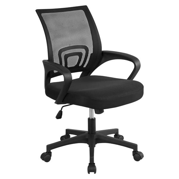 Topeakmart Mid Back Height Adjustable Ergonomic Mesh Office Chair Computer Chair With 360 Rolling Casters Black Walmart Com Walmart Com