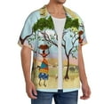 thumbnail image 4 of Disketp Men's Hawaiian African Women in Mountain Landscape Print Shirts Button Down Holiday Beach Shirts-XX-Large, 4 of 7