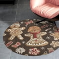 thumbnail image 4 of Christmas My Favorite Gingerbread Cookies Round Carpet Circle Rug Outdoor Patio Area Rug Washable Large Area Rugs Hallway Room Decor Fitness Mats, 4 of 8