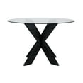 thumbnail image 4 of Powell Augusta Wood X-Base Dining Table with Glass Top, Black, 4 of 11