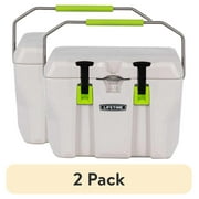 (2 pack) Lifetime 28 qt Bear-Resistant Camping Cooler, Premium High Performance, Ice Retention, Hard Cooler, 20 Can Capacity, Lime Green (91183)