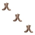 thumbnail image 3 of relayinert Soft Five Toe Socks Stretchable Cotton High Crew Socks Athletic Solid Socks Khaki 3Set, 3 of 6