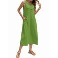 thumbnail image 4 of Fantaslook Long Tank Dresses for Women Summer Sleeveless Button Down Dress Casual Loose Beach Vacation Sundress, 4 of 8
