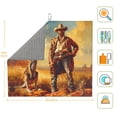thumbnail image 2 of Dish Drying Mat, Western Cowboy Kangaroo Highly Absorbent Drying Matt Kitchen Counter, Dish Mat Drying Pad Dishes Drainer Mats for Kitchen Counter or Sink, 16 x 18 inch, 2 of 6