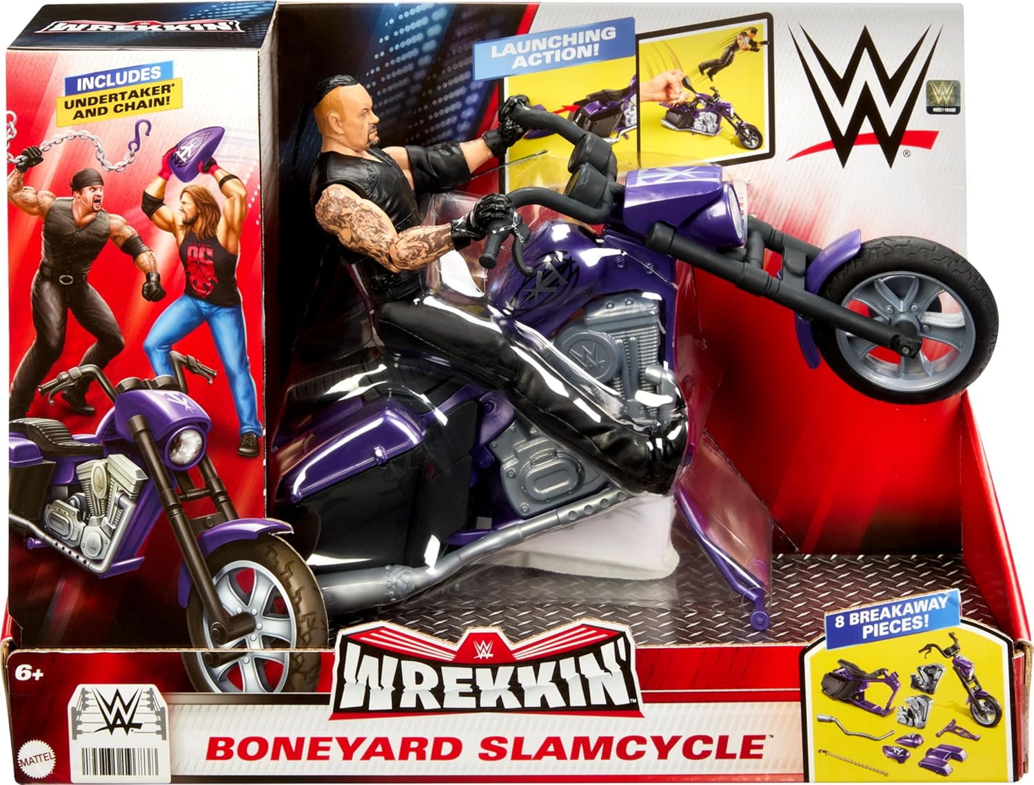 WWE アンダーテイカー＆バイク WWE WREKKIN' SLAMCYCLE Vehicle and UNDERTAKER Figure | Mattel