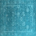 thumbnail image 1 of Ahgly Company Indoor Square Oriental Light Blue Industrial Area Rugs, 8' Square, 1 of 4
