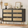 thumbnail image 5 of Goldensoil 15.6"x29.5"x42.5" Rattan 6 Drawer Dresser for Bedroom with Metal Legs and Handles,Black, 5 of 7