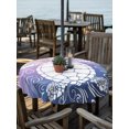 thumbnail image 3 of Outdoor Tablecloth with Umbrella Hole Zipper Beach Sea Turtle Round Tablecloth 60" Waterproof Outside Table Cloth Abstract Gradient Colorful Coastal Waves Patio Table Cover Tablecloths for Picnic, 3 of 8