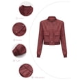 thumbnail image 5 of Aloohaidyvio Women's Faux Leather Cropped jackets Casual Vintage Buttons Motorcycle Short Coat Jacket, 5 of 5