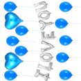 thumbnail image 4 of Bewildely Globo con letras de amor, confesión del Día de San Valentín, globo con corazón de amor, monograma de película de aluminio, decoración para Kits de decoración para fiestas Azul Bewildely HA8818-04B, 4 of 6