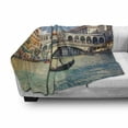 thumbnail image 3 of Venice Soft Flannel Fleece Throw Blanket, Cityscape on a Sunny Day Rialto Bridge Venetian Grand Canal Travel Destination, Cozy Plush for Indoor and Outdoor Use, 50" x 60", Multicolor, by Ambesonne, 3 of 6