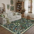 thumbnail image 4 of BERTHMEER Area Rugs for Living Room 8x10 Area Rug Green Flora Rug Flower Washable Non Slip Vintage Rug for Bedroom Farmhouse Office Dining Room, 4 of 9