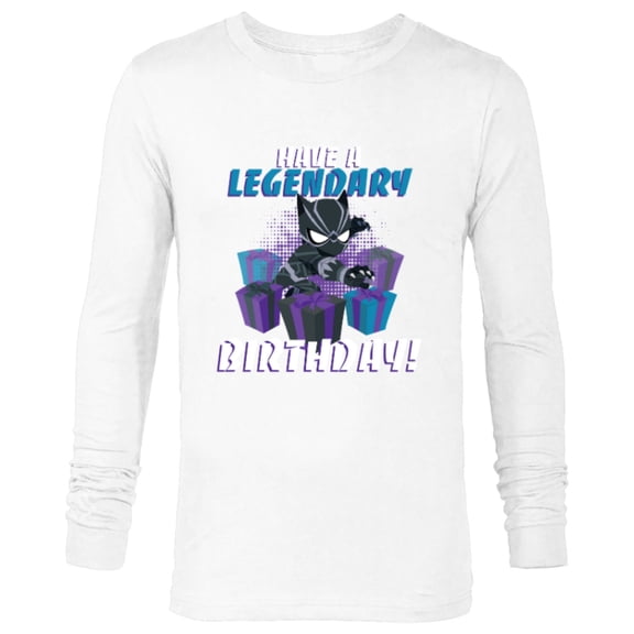 Marvel Black Panther Toony Have a Legendary Birthday - Long Sleeve T-Shirt for Men - Customized-White