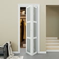 thumbnail image 2 of 30" x 80" Bi-Fold Doors 3-Panel Tempered Frosted Glass Folding Door, Solid MDF Closet Door Prefinished Surface Pre-Drilled Holes Easy Assembly, 2 of 10