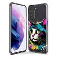 thumbnail image 3 of MUNDAZE Samsung Galaxy S21 Plus Cool Cat Oil Paint Pop Art Shockproof Clear Hybrid Protective Phone Case Cover, 3 of 5