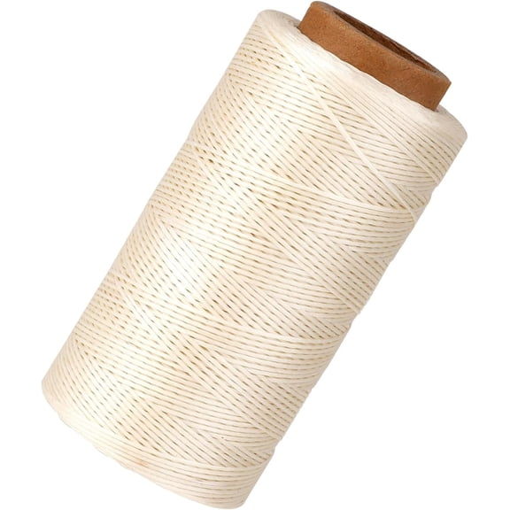 1 Spool (260m) Flat Waxed Thread — 150D Waxed Linen Thread. Leather Sewing Thread, suitable for hand stitching, bookbinding, shoe repair, and leather crafting.