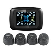 Car Tire Pressure Monitor,Car TPMS Tire Pressure Monitoring System Cigarette Lighter with 4 External Sensors
