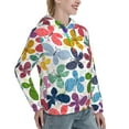 thumbnail image 6 of Kdxio Colorful Butterflies Print Womens Oversized Hoodies Sweatshirts Hooded Pullover Tops Sweaters Casual-XX-Large, 6 of 7