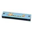 thumbnail image 1 of Motif Girafe en Bois Série Double 32 Trous harmonica Enfant Bleu, 1 of 4